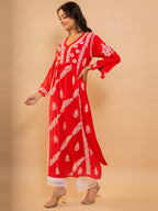 HOUSE OF KARI Cotton Floral Embroidered Chikankari Kurta