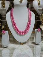 Inhanns Everyday Workwear Pearl Set (Double Layered Pearls) - Pink