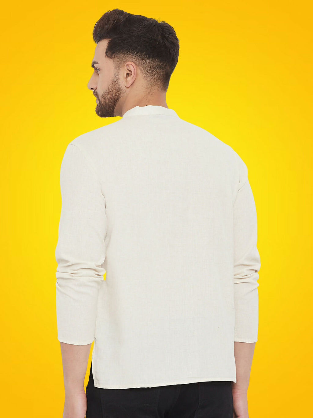 Even Apparels Men's Pure Cotton Cream Kurta
