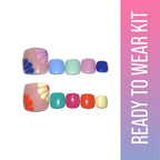 SOEZI Bold And Bright Toezi Reusable Press On Nails - Ready To Wear Kit