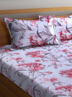 BOMBAY DYEING Floral Printed 100 TC Cotton Queen Bedsheet with 2 Pillow Covers
