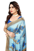Vamika blue Printed Art Silk Saree