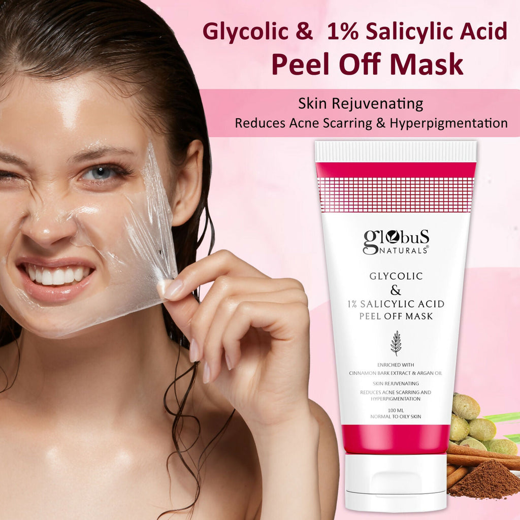 Globus Naturals Glycolic & 1% Salicylic Acid Anti Acne Peel Off Mask