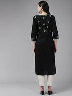 ADA Women Ethnic Motifs Embroidered Cotton Chikankari Floral Kurta