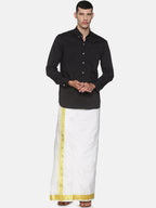 Sethukrishna White Solid Readymade Dhoti - Distacart