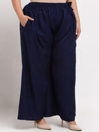 TAG 7 Women Plus Size Mid-Rise Wide Leg Palazzos