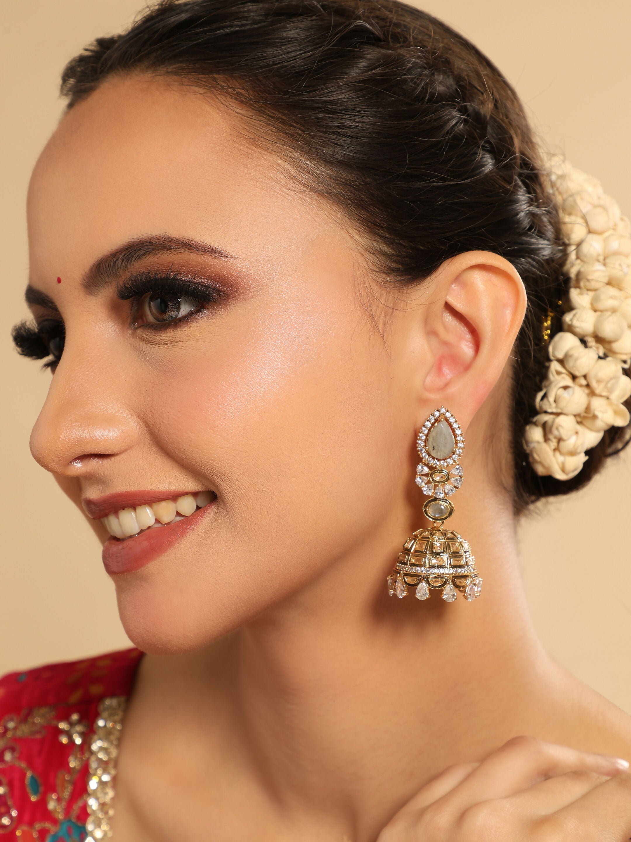 Nuyug 22K Gold Plated Aureate Swirl Jhumki Earrings - Distacart