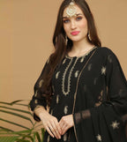 Joban Fashion Black Georgette Lehenga Set