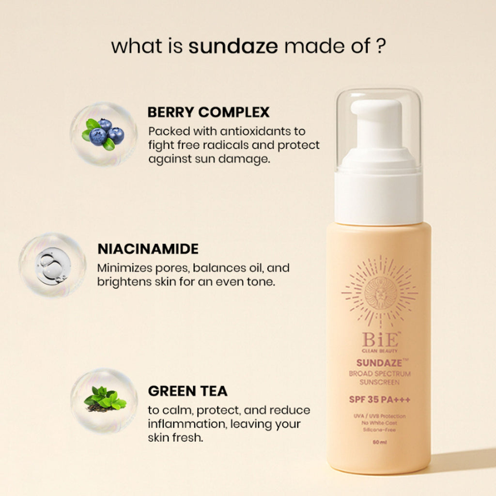 BiE Sundaze Natural Sunscreen SPF 35 PA+++ with Niacinamide