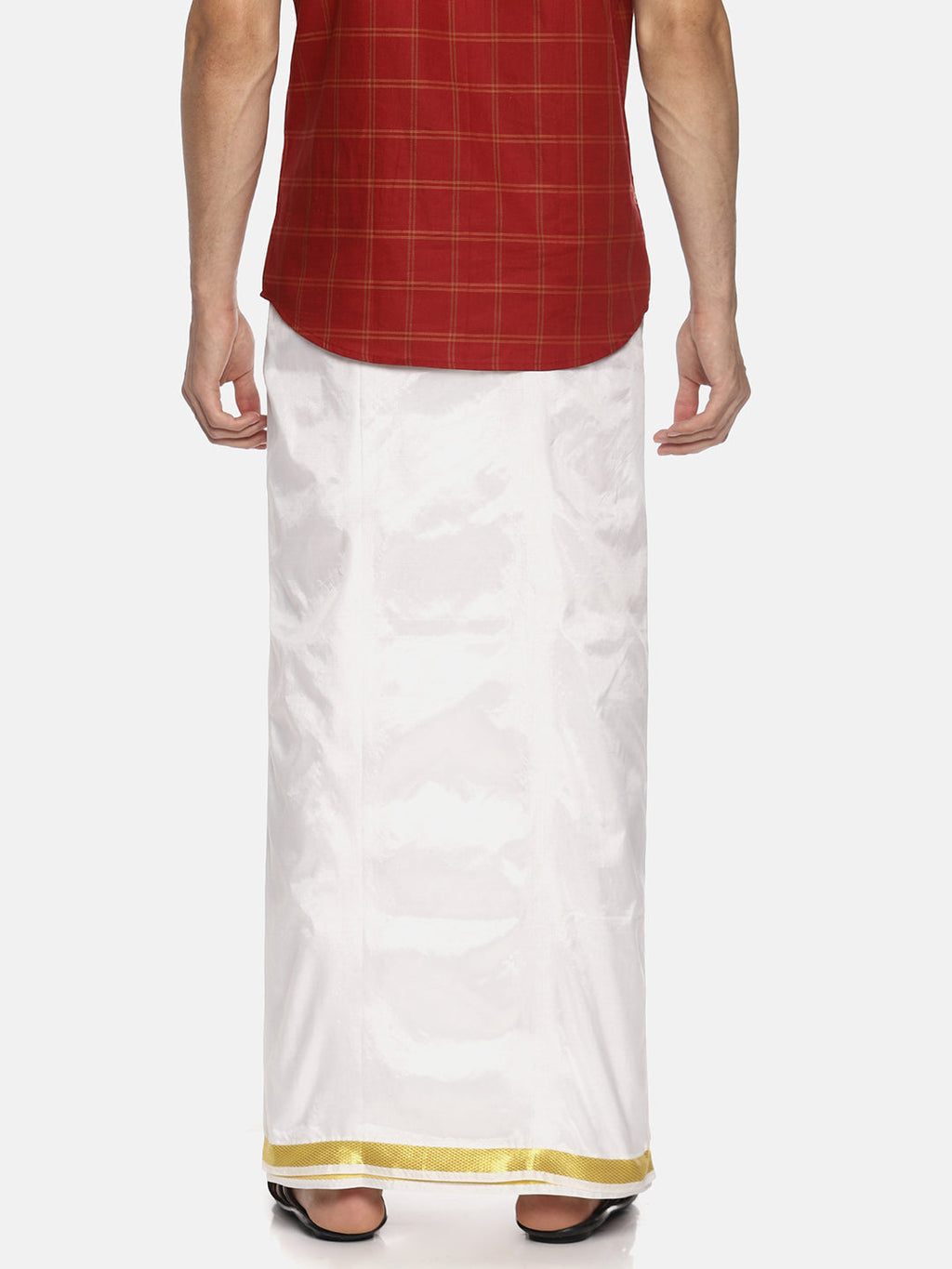 Sethukrishna White Solid Readymade Dhoti For Men - Distacart