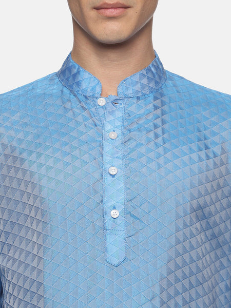 Sethukrishna Men Blue Kurta with Dhoti Pants