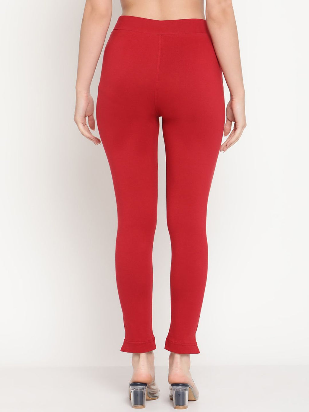 TAG 7 Set Of 2 Pink & Red Solid Leggings