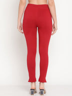 TAG 7 Set Of 2 Pink & Red Solid Leggings