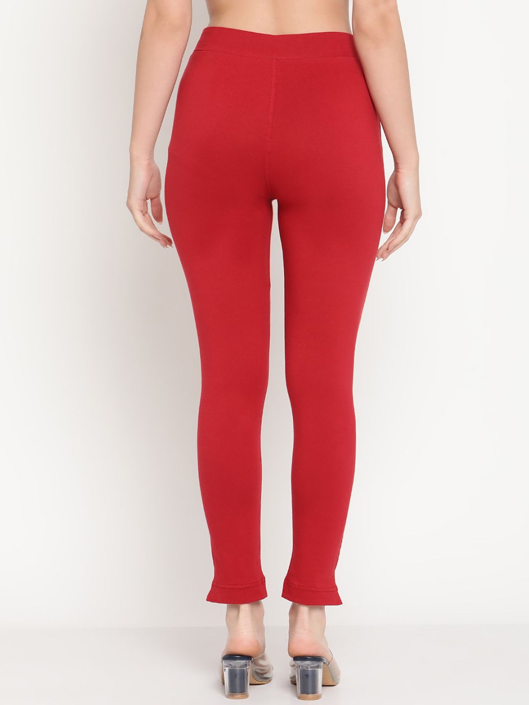 TAG 7 Set Of 2 Pink & Red Solid Leggings