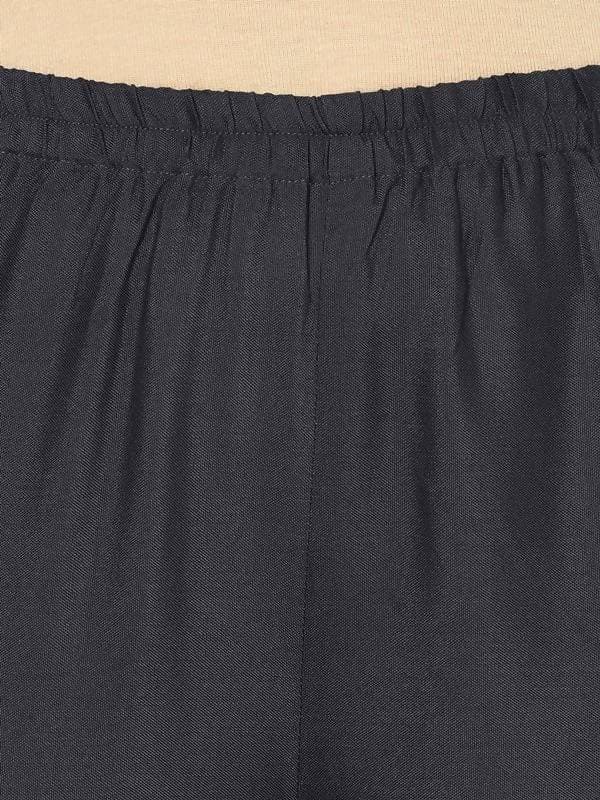 Aniyah Rayon Dark Grey Color Block Print Flared Slip-On Palazzo (AN-201K)