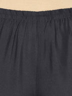 Aniyah Rayon Dark Grey Color Block Print Flared Slip-On Palazzo (AN-201K)