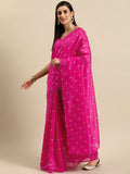 Ahalyaa Women's Traditional Semi Stitch Saree - Fuchsia