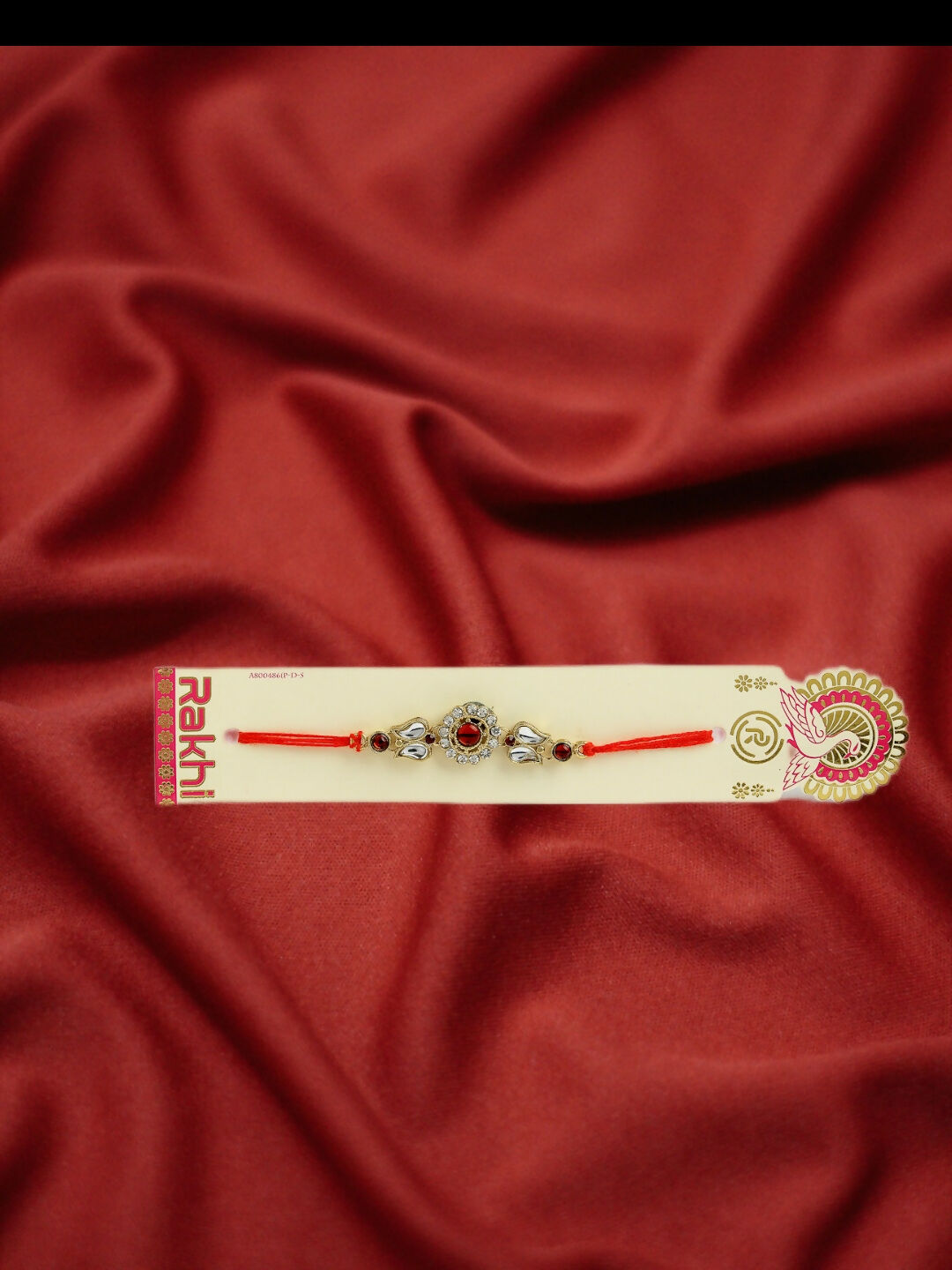 NVR Men Gold-Toned Stone-Studded Rakhi With Roli Chawal - Distacart
