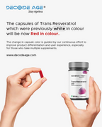 Decode Age 99.5% Pure Trans Resveratrol 250mg Supplement Capsules - Distacart