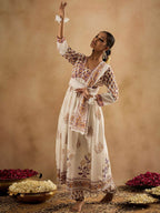 Indo Era Women Floral Printed Empire Pure Cotton Kurta with Trousers & With Dupatta - Distacart