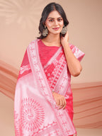 Shree Shyam Fashion Varnika Pink Linen Cotton Saree