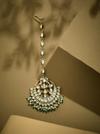 Nuyug 22K Gold-Plated Crystal & Pearl Studded Matha Patti - Distacart