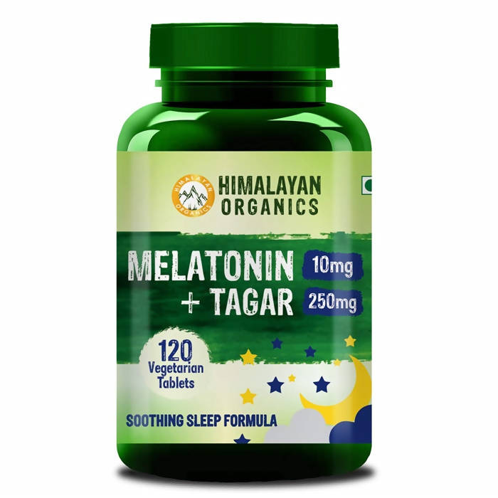 Himalayan Organics Melatonin 10 mg + Tagar 250 mg, Soothing Sleep Formula: 120 Tablets