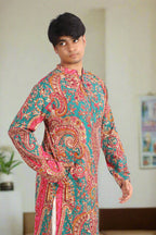 Souchii Men Pure Cotton Ethnic Motif Printed Straight Kurta