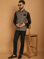 Even Apparels Pure Wool Nehru Jacket - Grey