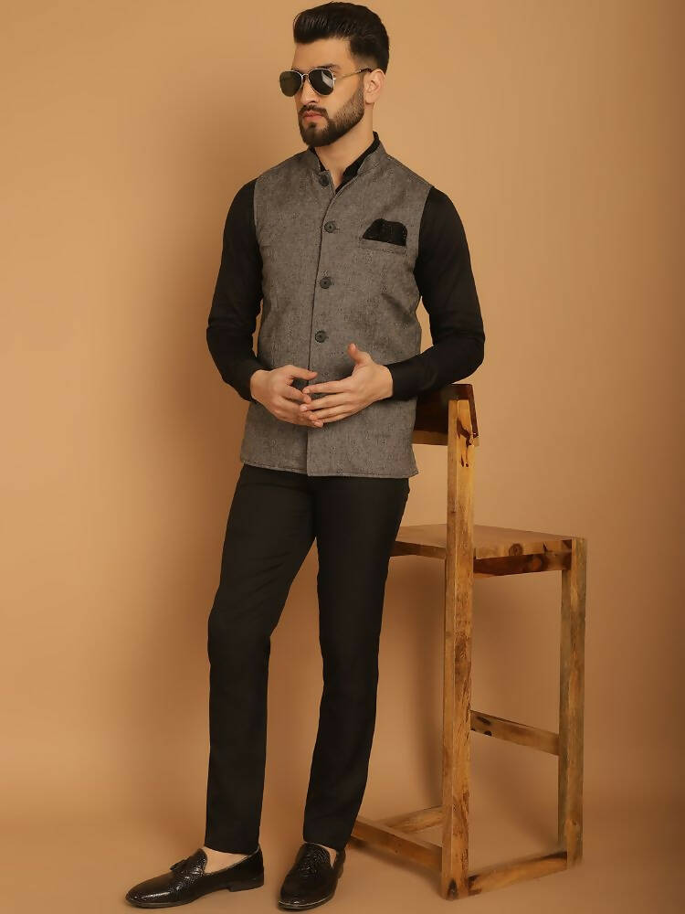 Even Apparels Pure Wool Nehru Jacket - Grey