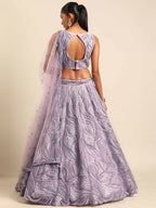 House of Panchhi Lavender Net Sequins and Zarkan embroidery Lehenga choli & Dupatta