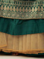 House of Panchhi Green Pure Georgette Sequins Embroidered Lehenga