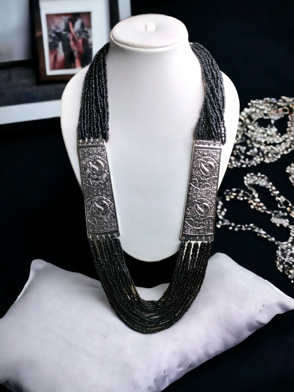 Inhanns Saree Shobha Statement Necklace - Black