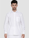 Ramraj Cotton Mens Full Sleeve Formal Poly Cotton White Shirt