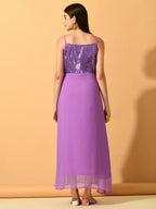 Myshka Women's Lavender Empire Party Dress - Distacart
