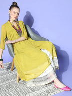 Janasya Elegant Mustard Woven Design Dobby Weave Kurta - Distacart