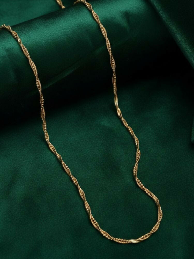 NVR Women Gold Plated Handcrafted Minimal Chain - Distacart