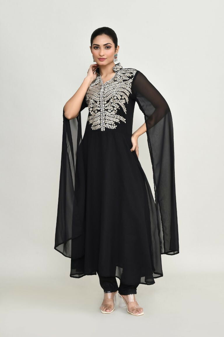 Joban Fashion Black Rayon Kurta Set