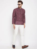 Even Apparels Maroon Pure Cotton Men's Kurta With Slit Neckline - Distacart