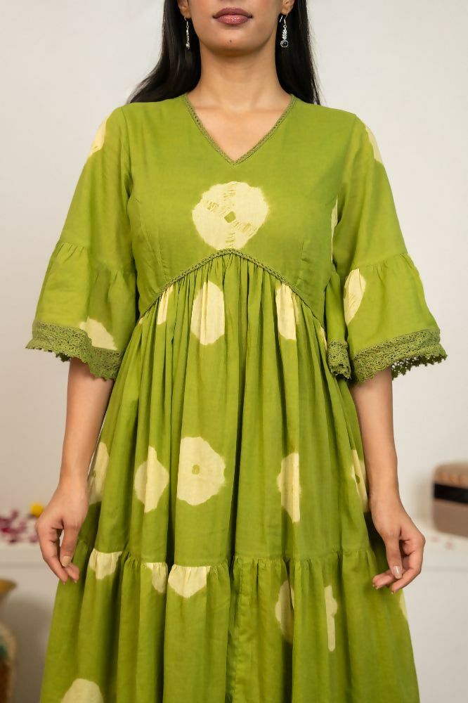 Joban Fashion Green Tie & Dye Cotton Suit Set - Distacart