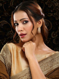 Ruby Raang Gold Polished Peach Round Kundan Loops