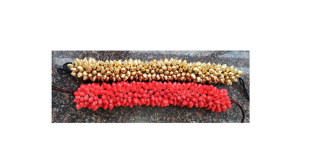 Red & Gold Bridal Hair Gajras