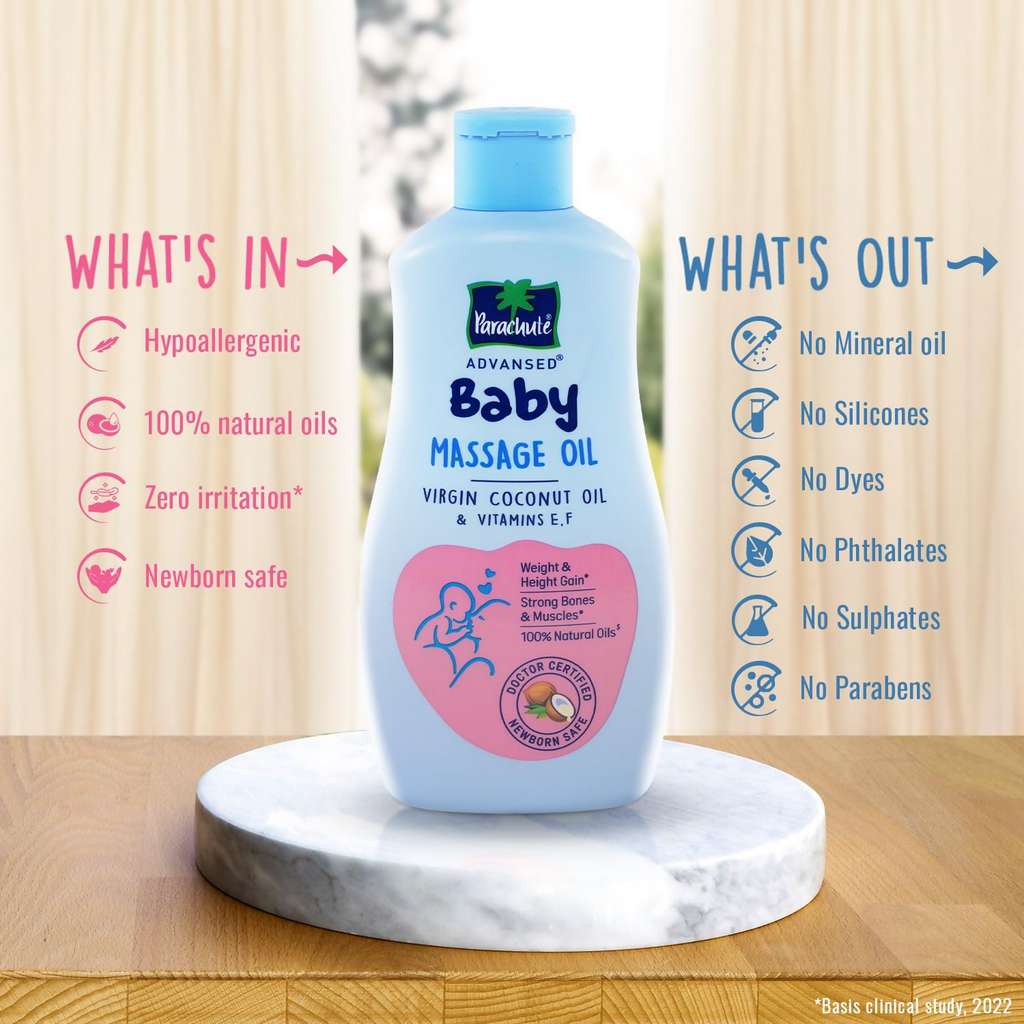 Parachute Advansed Baby Massage Oil - Distacart