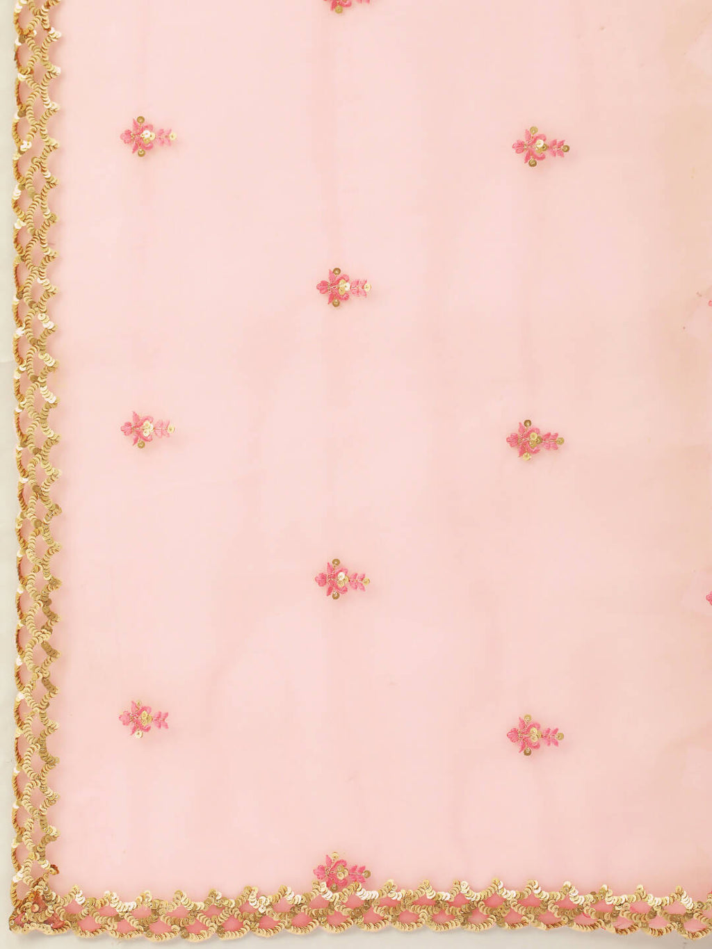 House of Panchhi Pink Net Sequins Embroideried Lehenga