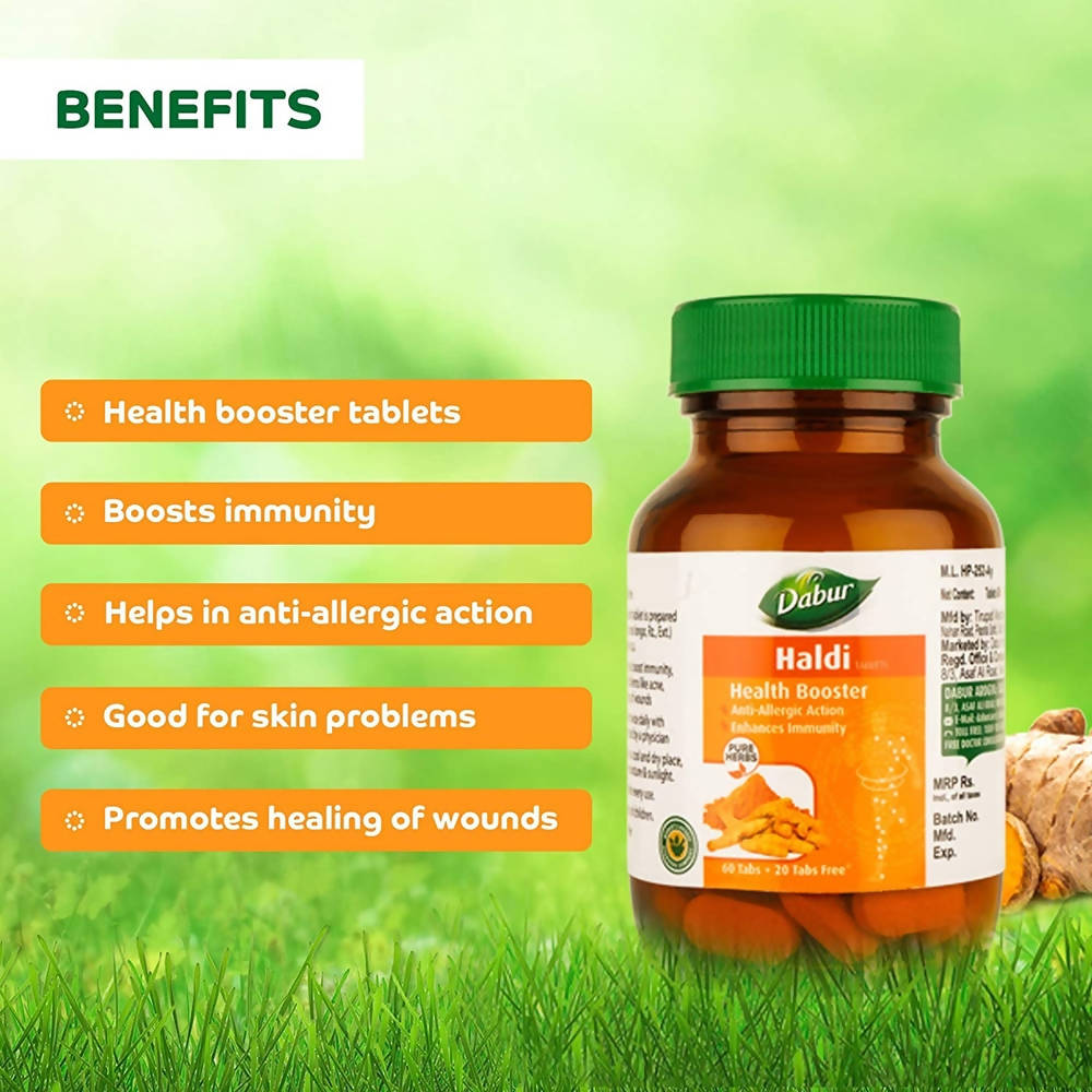 Dabur Haldi Tablets Health Booster benefits