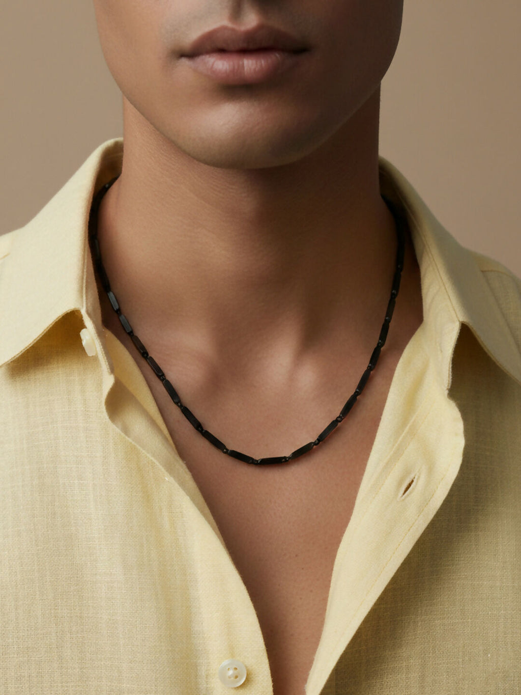 NVR Men's Black Toned Silver plated chain - Distacart