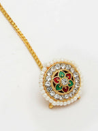 NVR Women's Gold-Polished CZ Stone-Studded Borla Maang Tikka - Distacart