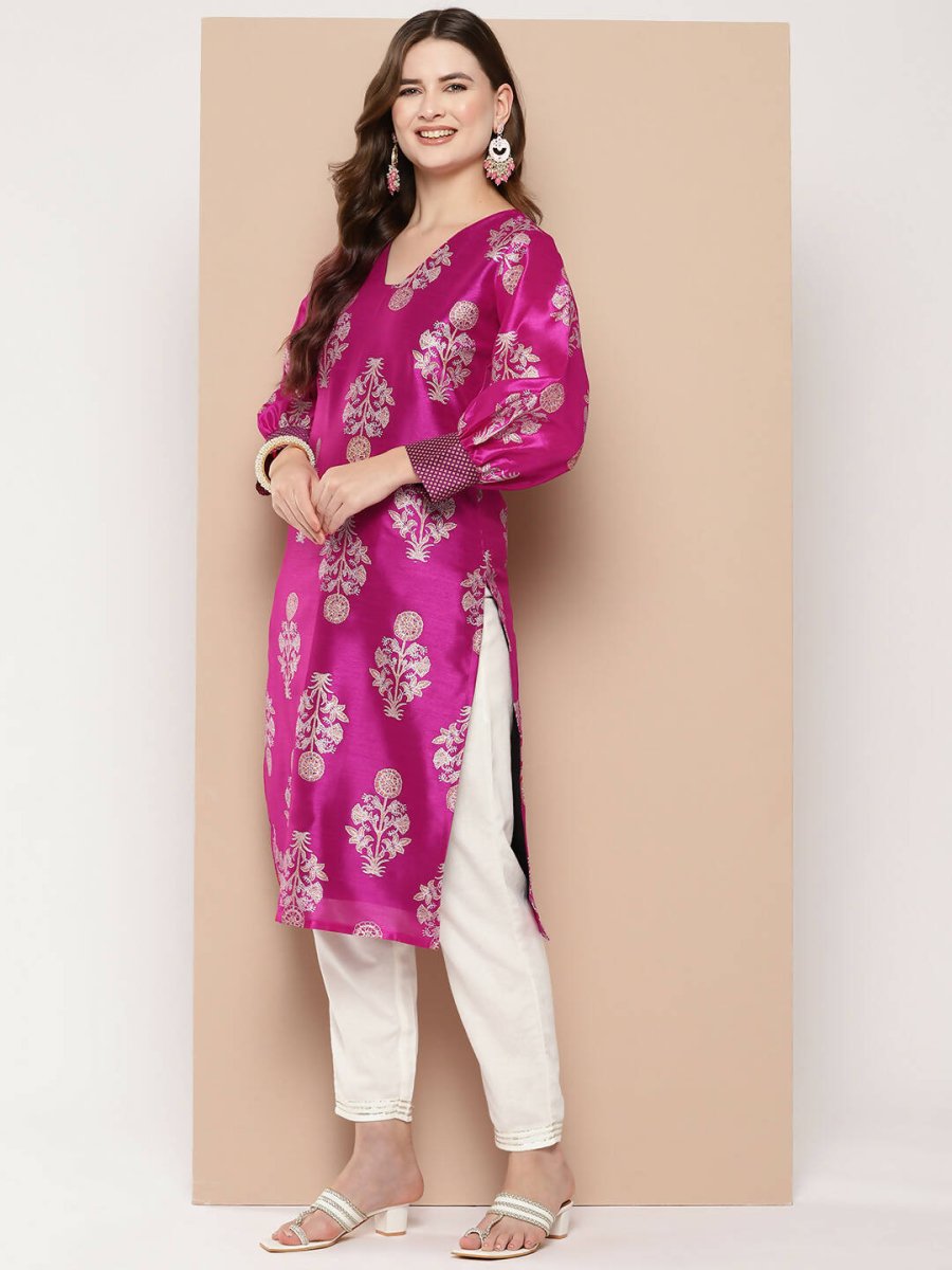Ahalyaa Women's Traditional wear Kurta - Pink