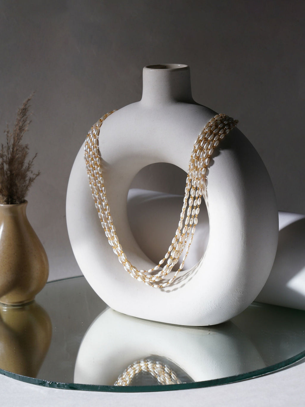 Layered Pearl Neckpiece (Gold) - Ruby Raang