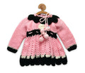 Chutput Kids Pink Ice Kitty Design Solid Pullover Sweater
